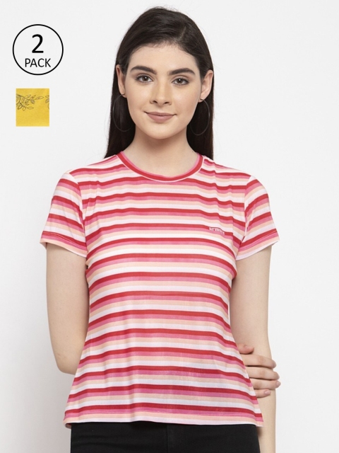 

armure Women Pack of 2 Striped Regular Top, Multi
