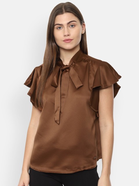 

Van Heusen Woman Brown Tie-Up Neck Top