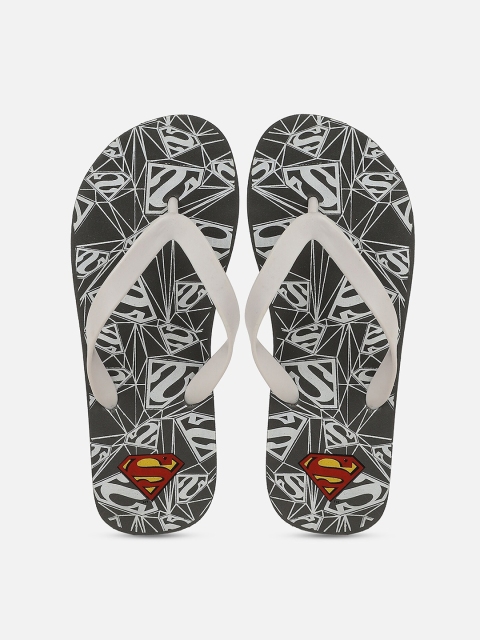 

Free Authority Superman Men Grey & White Printed Rubber Thong Flip-Flops