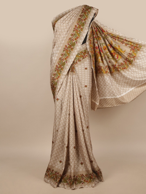 

Pothys Grey & Green Floral Saree