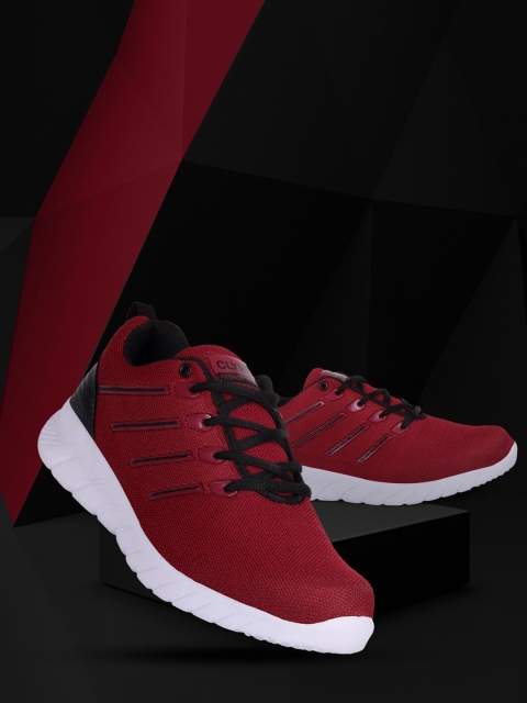 

CLYMB Men Maroon Mesh Running Non-Marking Shoes