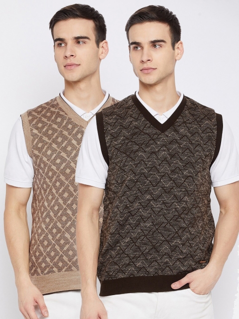 

Duke Men Brown Pack of 2 Sweater Vest