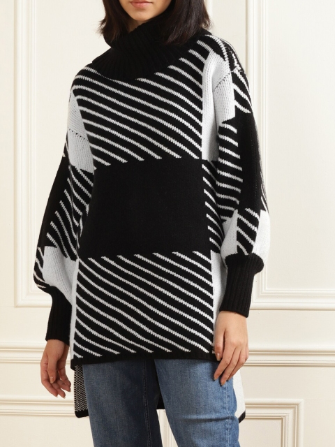 

Ted Baker Women Black & White Striped Pullover