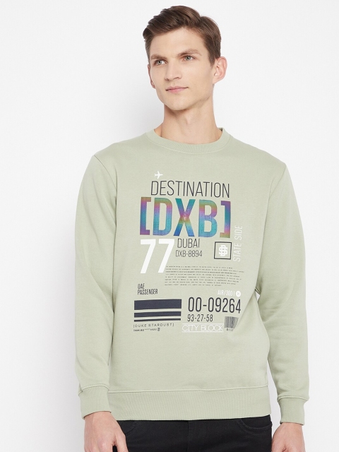 

Duke Men Green Printed Sweatshirt