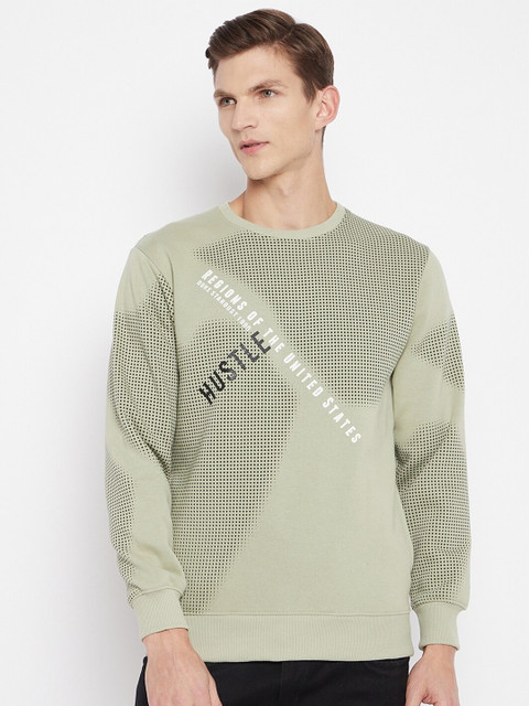 

Duke Men Green Printed Sweatshirt