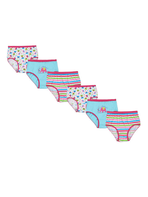 

Red Rose Girls Pack Of 6 Printed Cotton Basic Briefs, Blue
