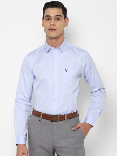

Allen Solly Men Blue Slim Fit Opaque Pure Cotton Formal Shirt