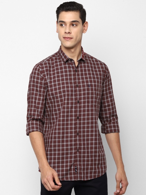 

Allen Solly Men Maroon Slim Fit Checked Casual Cotton Shirt