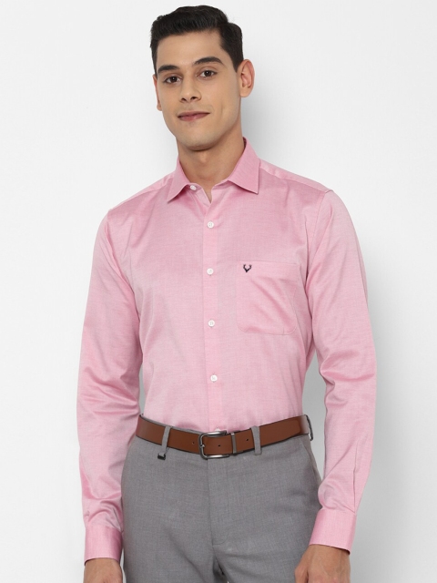 

Allen Solly Men Pink Slim Fit Pure Cotton Opaque Formal Shirt