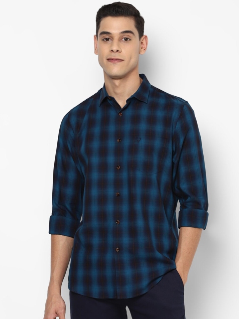 

Allen Solly Men Navy Blue Slim Fit Opaque Checked Casual Shirt