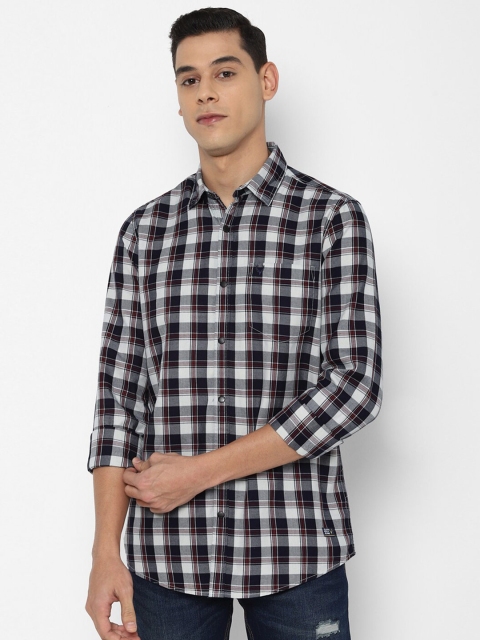 

Allen Solly Sport Men Navy Blue Buffalo Checks Opaque Checked Casual Shirt