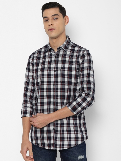 

Allen Solly Sport Men Navy Blue Buffalo Checks Casual Cotton Shirt