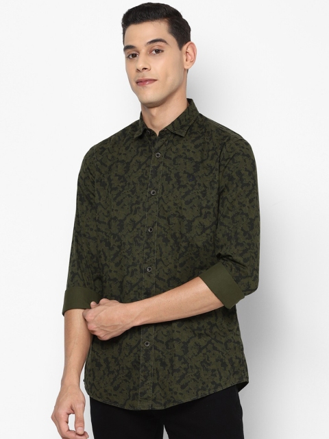 

Allen Solly Sport Men Olive Green Floral Opaque Printed Casual Shirt