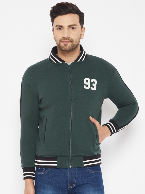 

HARBORNBAY Men Green Fleece Sweatshirt