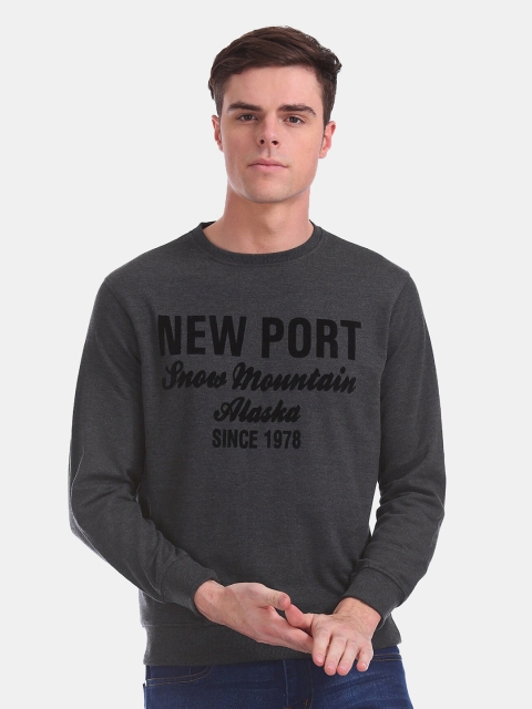 

Newport Men Grey Printed Sweatshirt