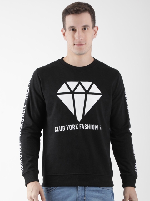 

Club York Men Black Printed Sweatshirt