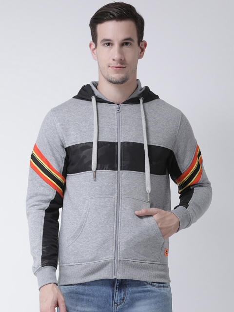 

Club York Men Grey Colourblocked Sweatshirt