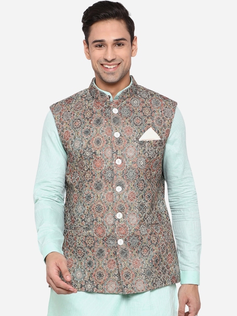 

JB Studio Men Multicolor Terry Wool Printed Regular Fit Waistcoat, Multi