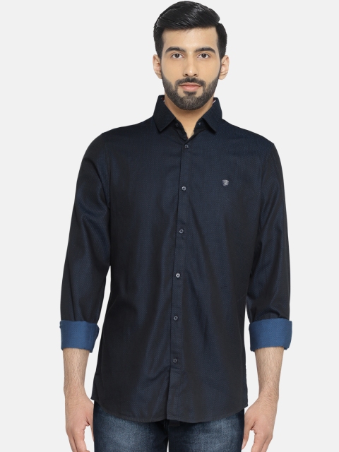

Being Human Clothing Men Navy Blue Printed Regular Fit Casual Shirt