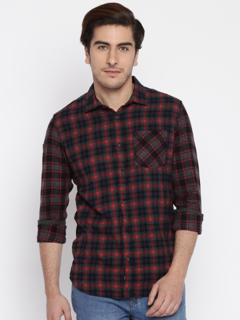 

Being Human Men Grey Regular Fit Checked Casual Shirt