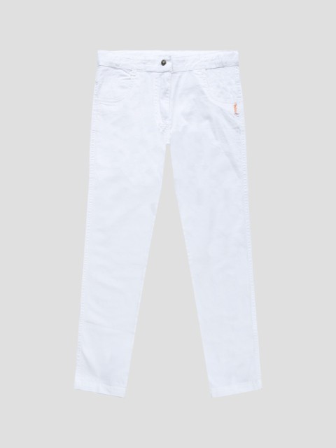 

milou Girls White Pure Cotton Jeans