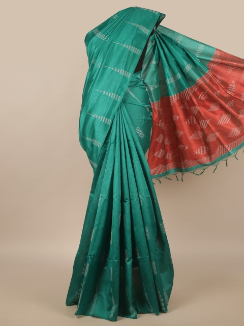 

Pothys Green & Red Woven Design Saree