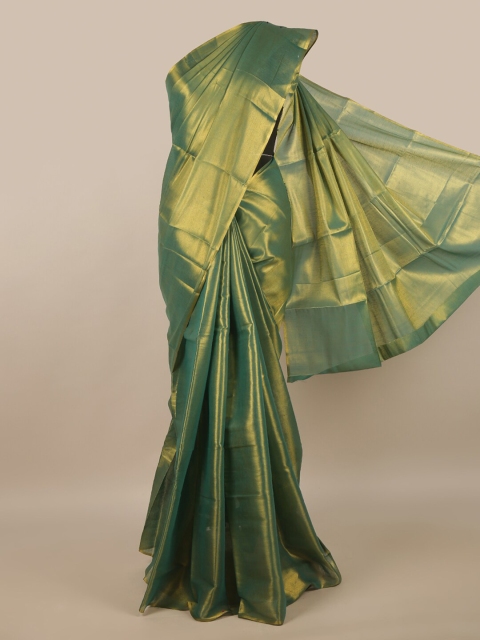 

Pothys Green & Gold-Toned Cotton Blend Saree