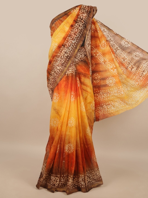 

Pothys Orange & Yellow Tie and Dye Saree