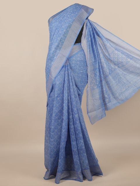 

Pothys Blue Cotton Blend Saree