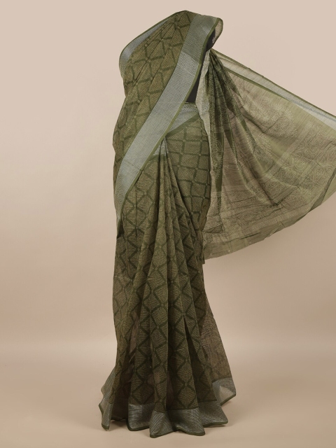 

Pothys Green & White Floral Saree