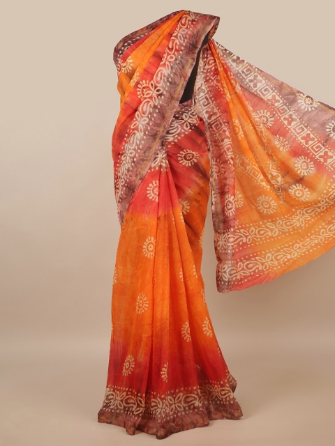 

Pothys Orange & White Floral Saree