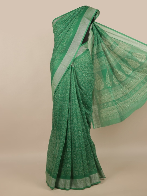 

Pothys Green Cotton Blend Saree