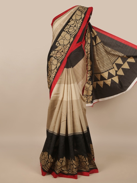 

Pothys Black & Red Floral Saree