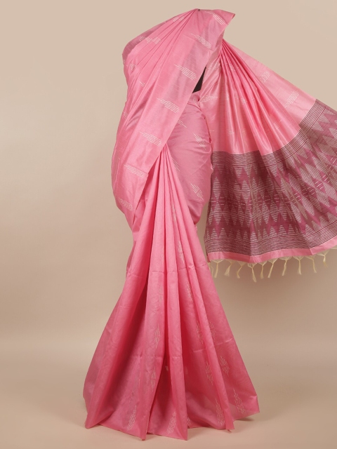 

Pothys Pink & Maroon Cotton Blend Saree