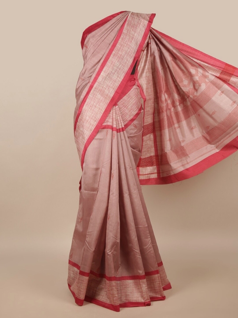 

Pothys Mauve & Red Cotton Blend Saree
