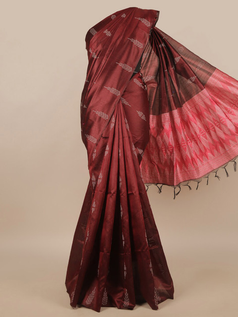 

Pothys Maroon Cotton Blend Saree