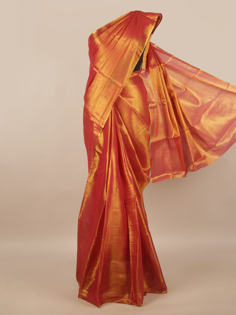 

Pothys Peach Cotton Blend Saree