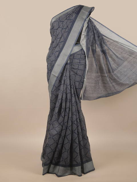 

Pothys Women Blue Cotton Blend Saree