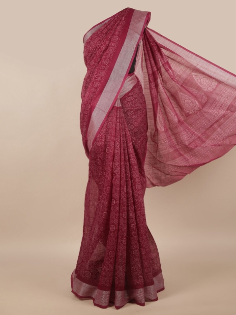 

Pothys Purple & White Ethnic Motifs Saree