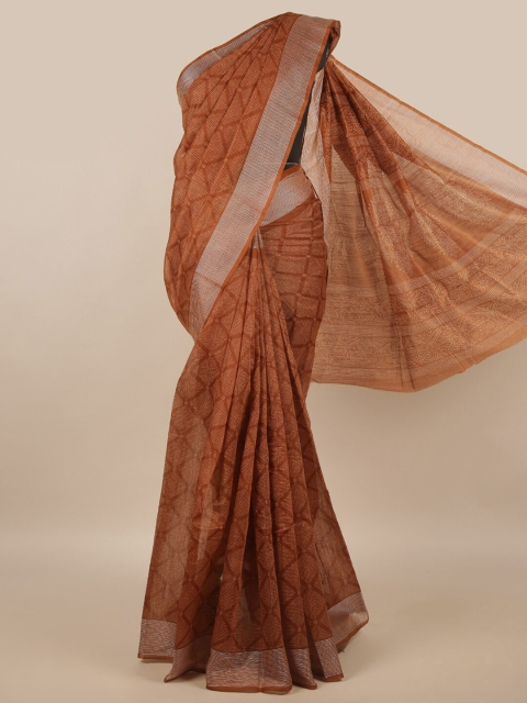 

Pothys Brown Cotton Blend Saree