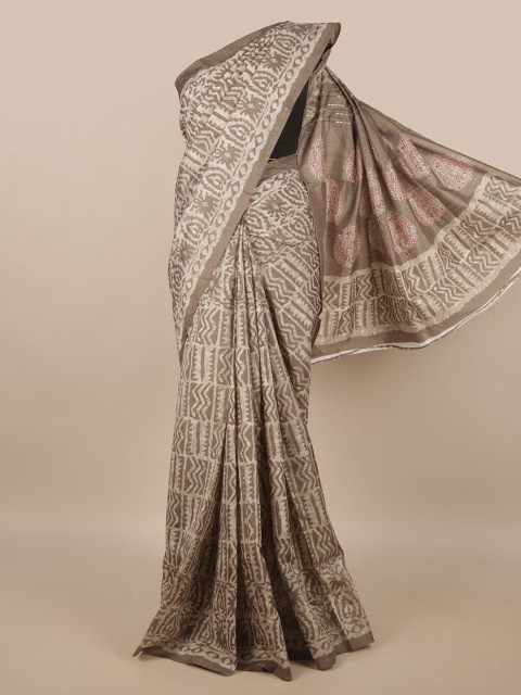 

Pothys Grey & Beige Cotton Blend Saree