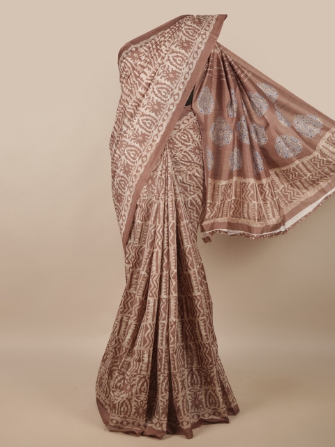 

Pothys Mauve & Beige Cotton Blend Saree