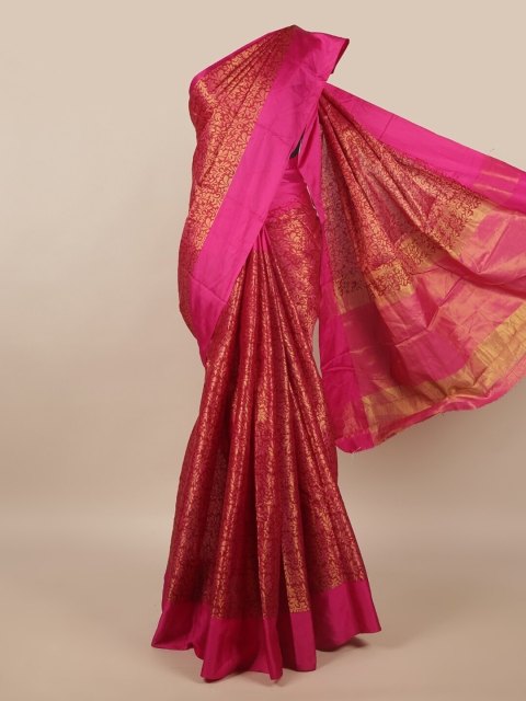 

Pothys Pink & Gold-Toned Woven Design Saree