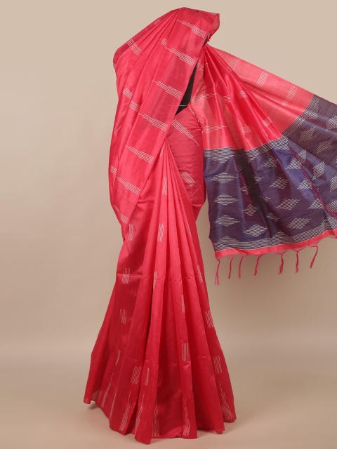 

Pothys Pink & Violet Cotton Blend Saree