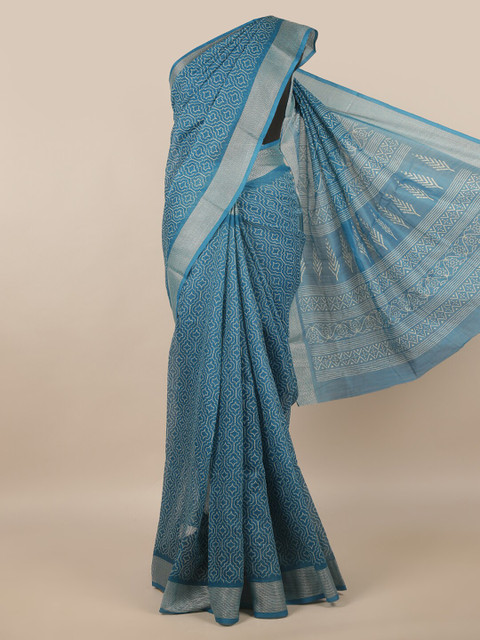 

Pothys Blue & White Printed Saree