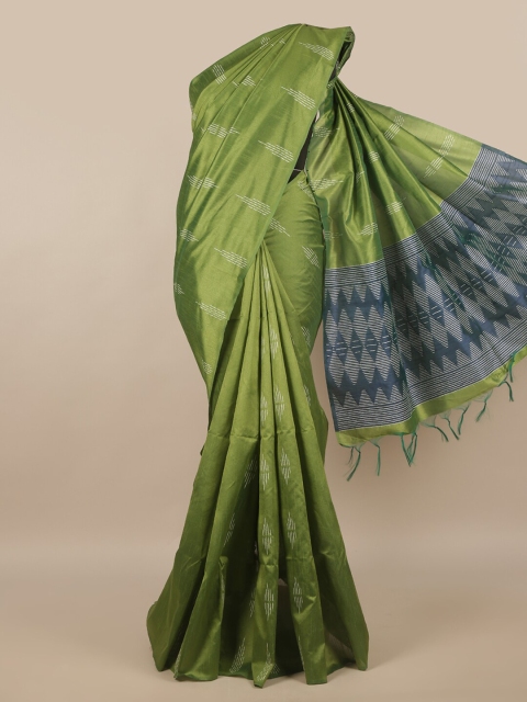 

Pothys Green Cotton Blend Saree