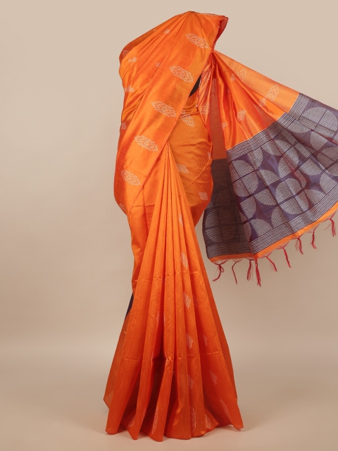 

Pothys Orange & White Printed Saree