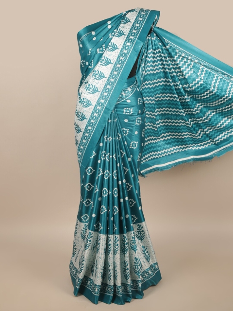 

Pothys White & Blue Ethnic Motifs Saree