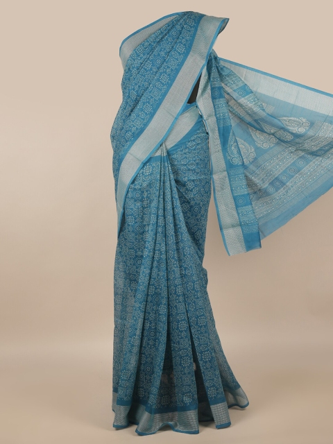 

Pothys Blue & White Ethnic Motifs Saree