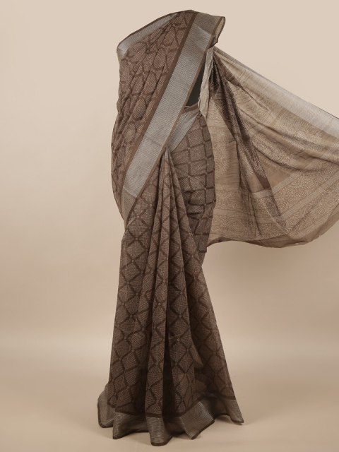 

Pothys Brown & White Printed Saree